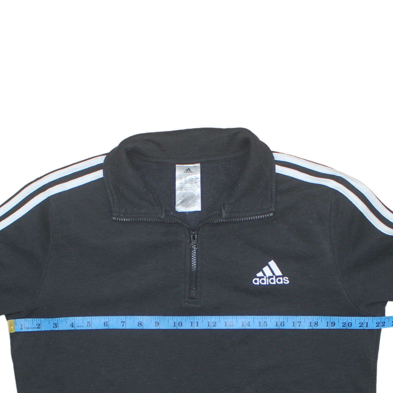 Adidas Women Black 1/2 Zip Sweatshirt L 16-18 Regular Pullover Fleece