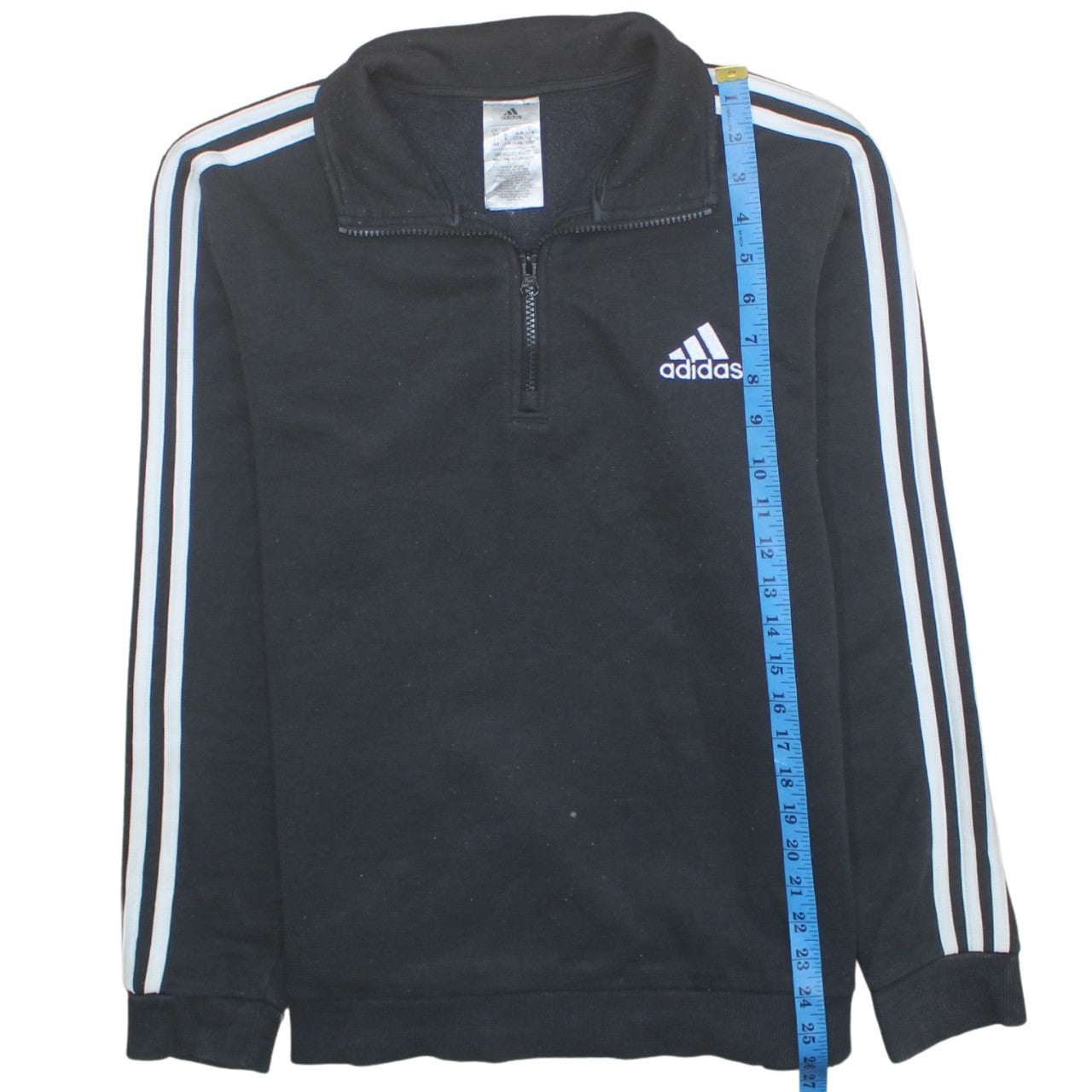 Adidas Women Black 1/2 Zip Sweatshirt L 16-18 Regular Pullover Fleece