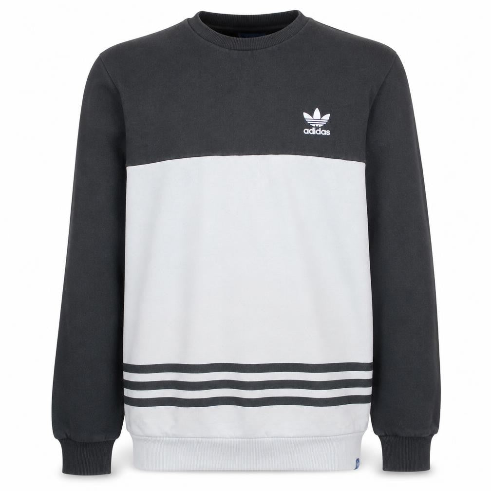 Adidas Men’s Black & White Logo Crew Neck Sweatshirt L
