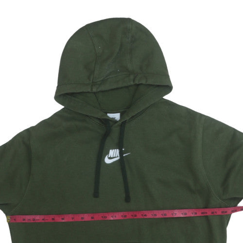 Nike Men's Green Pullover Hoodie L Regular Fit Logo Fleece Sweatshirt