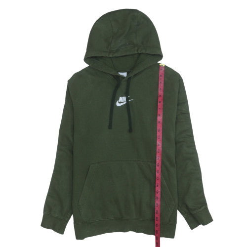 Nike Men's Green Pullover Hoodie L Regular Fit Logo Fleece Sweatshirt