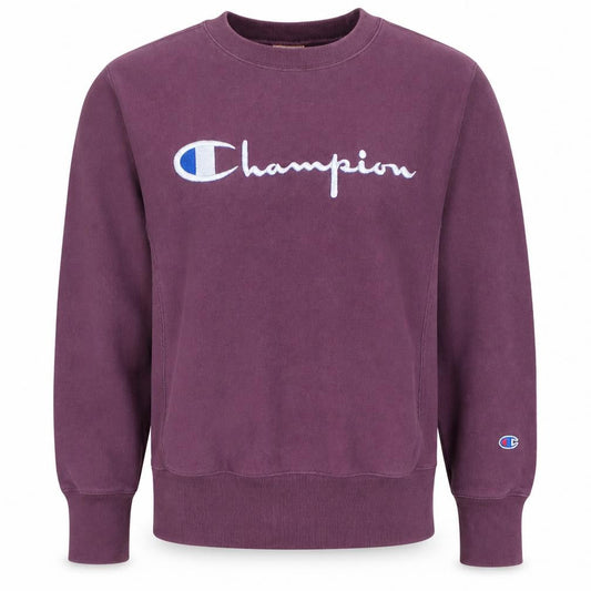 Champion Men Purple XS Pullover Sweatshirt Crew Neck Embroidered Logo