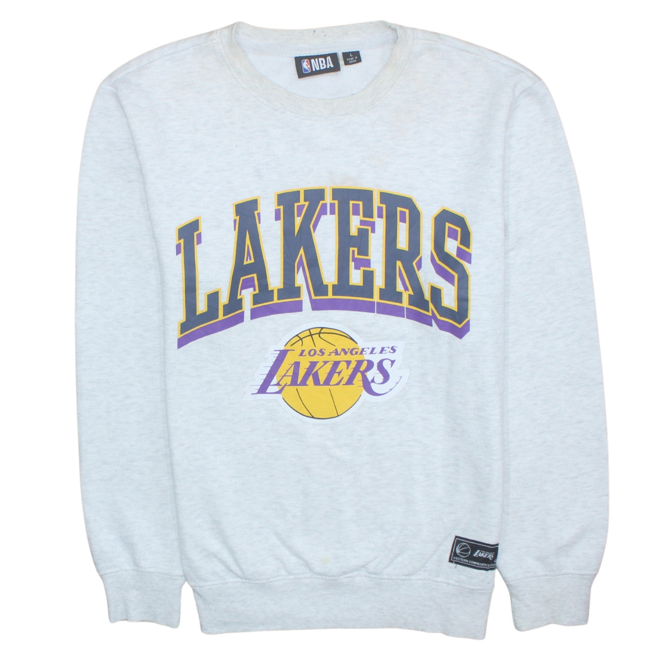 NBA Los Angeles Lakers Men's Grey Sweatshirt L Crew Neck Pullover