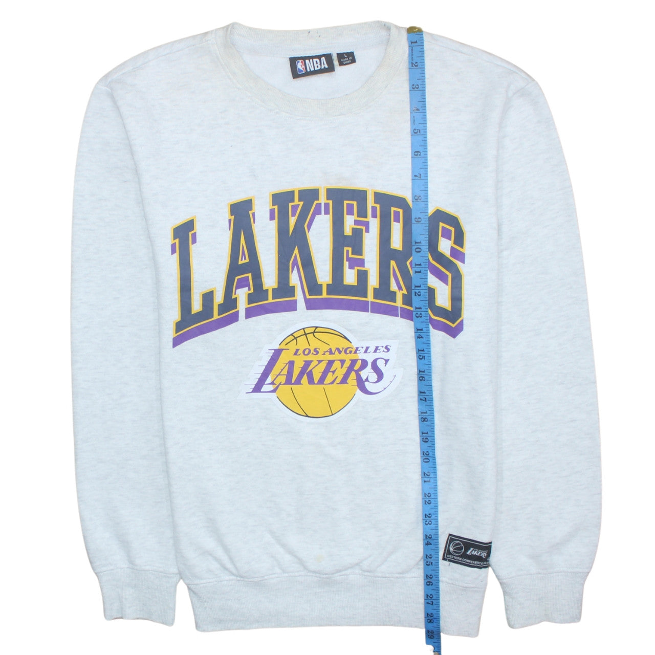 NBA Los Angeles Lakers Men's Grey Sweatshirt L Crew Neck Pullover