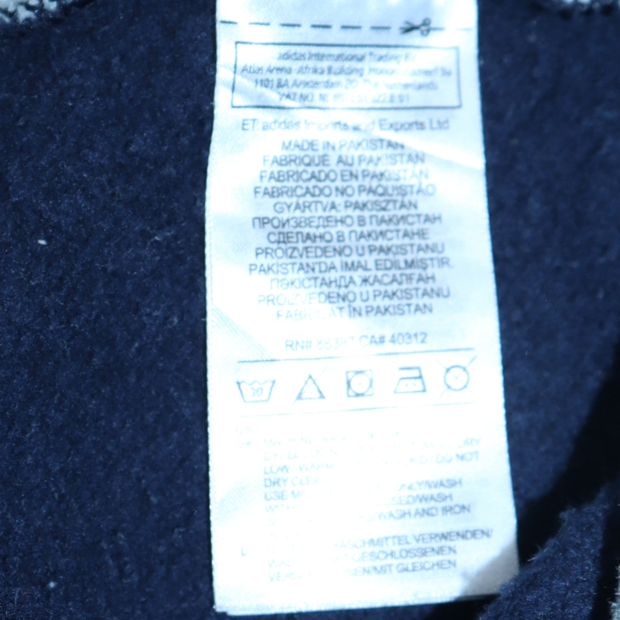 Adidas Boys Blue & Grey Full Zip Hoodie 13-14 Years Sports Fleece