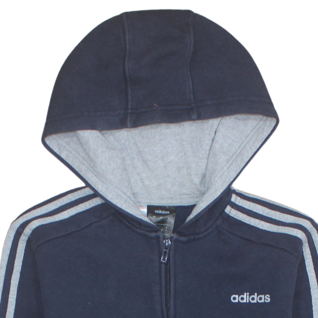 Adidas Boys Blue & Grey Full Zip Hoodie 13-14 Years Sports Fleece