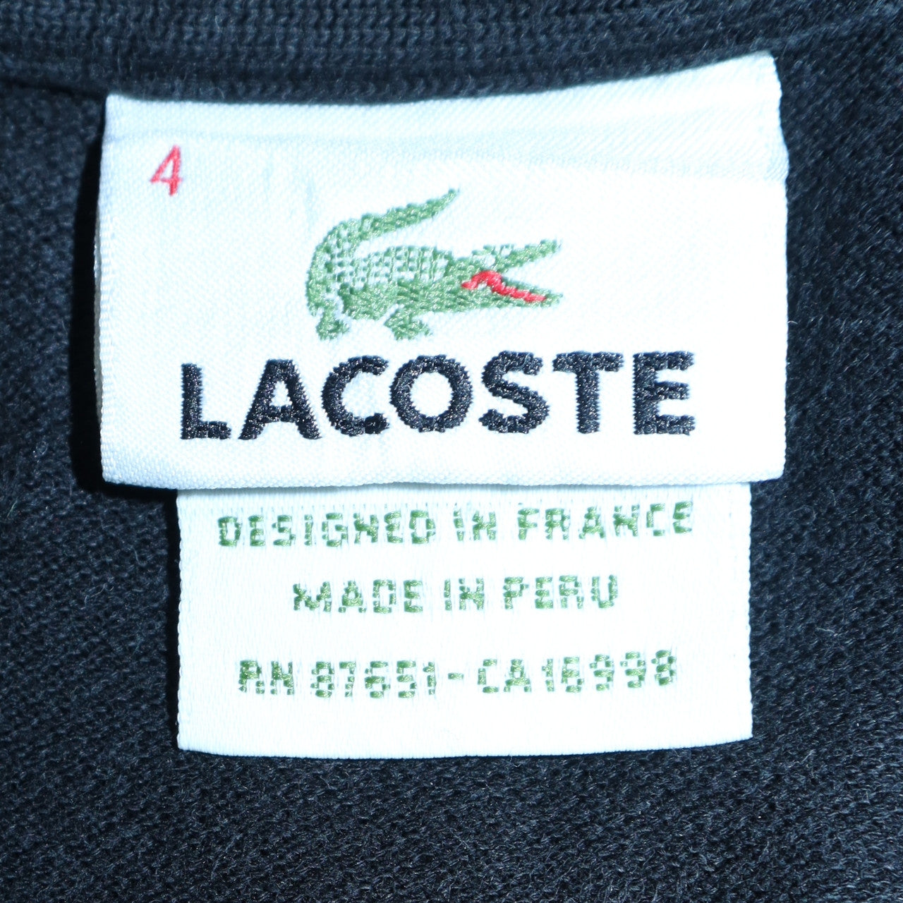 Lacoste Men's Black Cotton Polo Shirt Size M Classic Logo