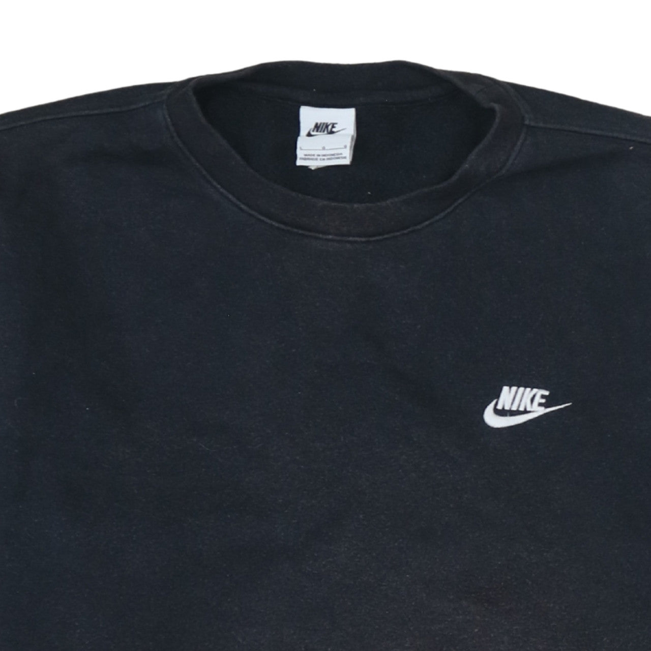 Nike Men's Black Crew Neck Fleece Sweatshirt Size L Regular Fit