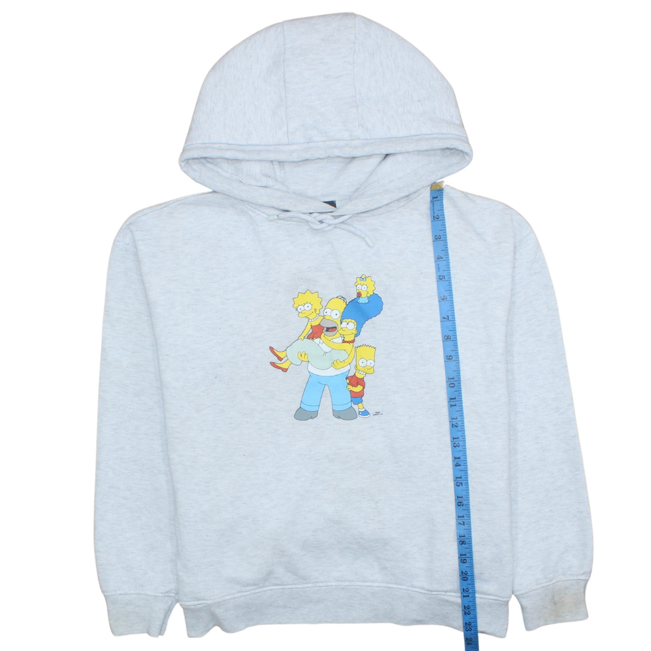 The Simpsons Men's Grey Pullover Hoodie L Graphic Print Fleece