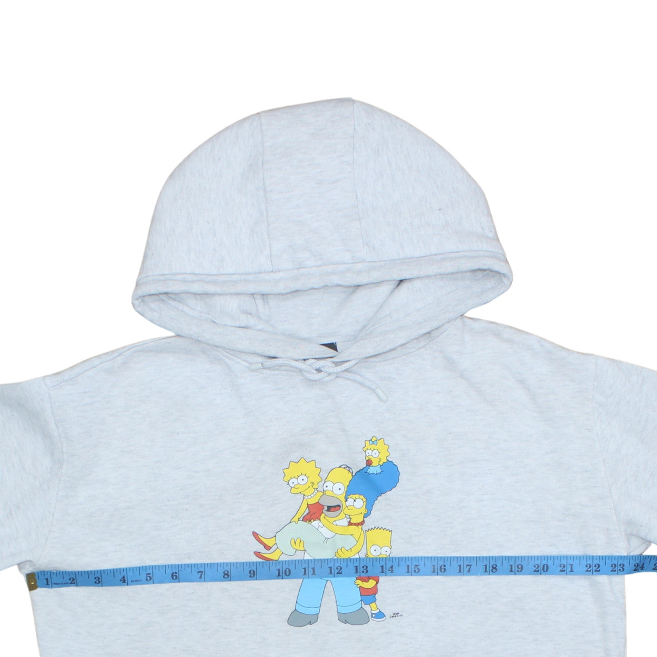 The Simpsons Men's Grey Pullover Hoodie L Graphic Print Fleece