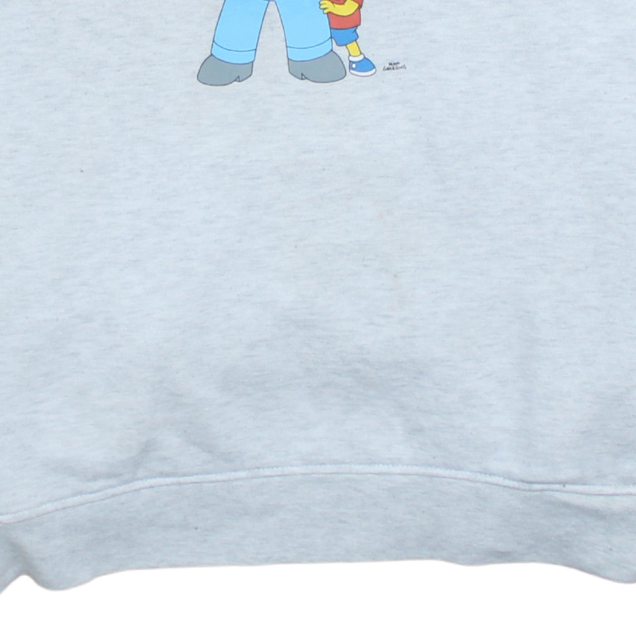 The Simpsons Men's Grey Pullover Hoodie L Graphic Print Fleece
