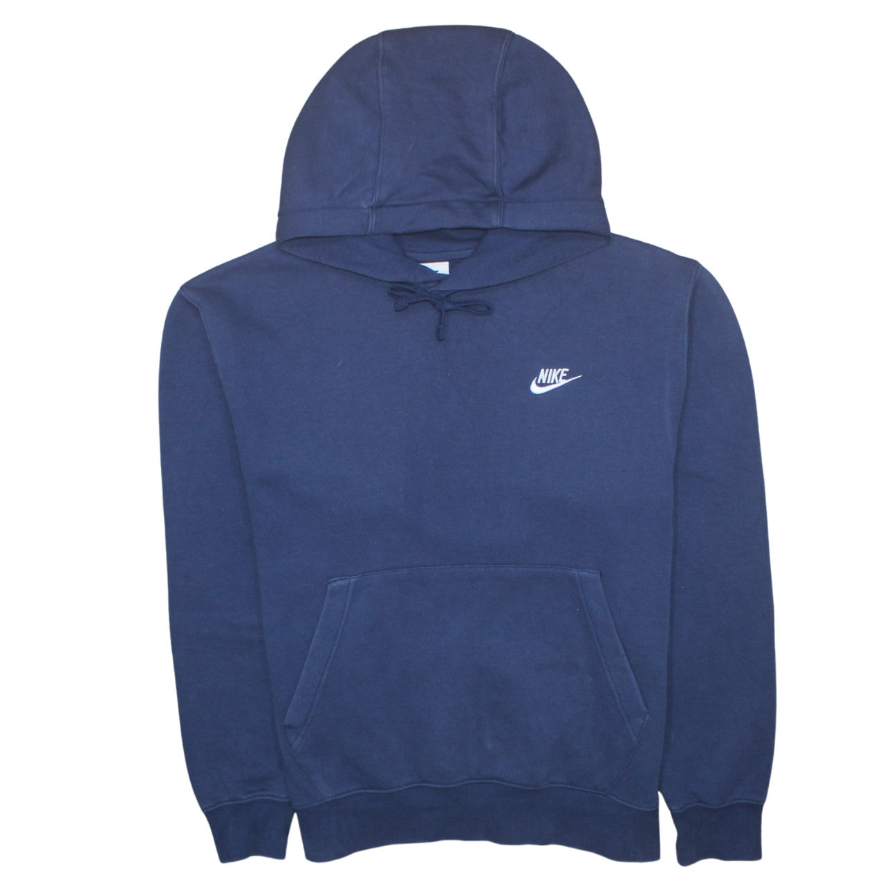 Nike Mens Blue Pullover Hoodie Medium Fleece Logo Sweatshirt