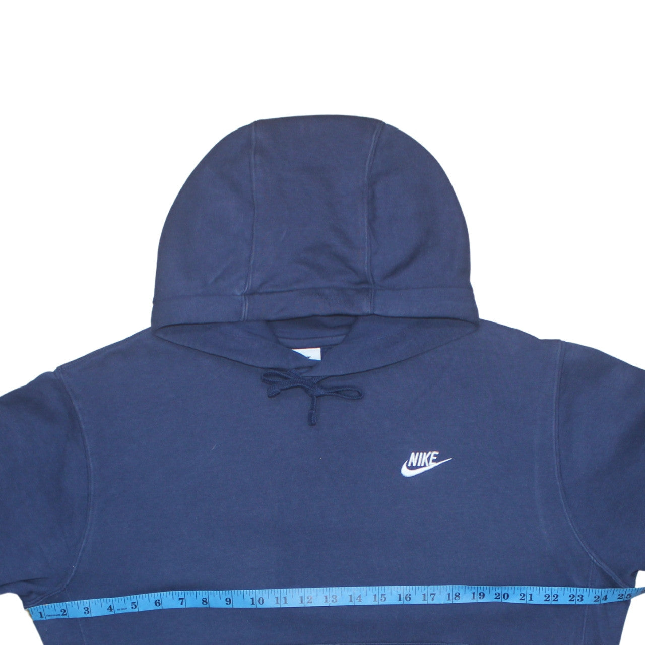 Nike Mens Blue Pullover Hoodie Medium Fleece Logo Sweatshirt