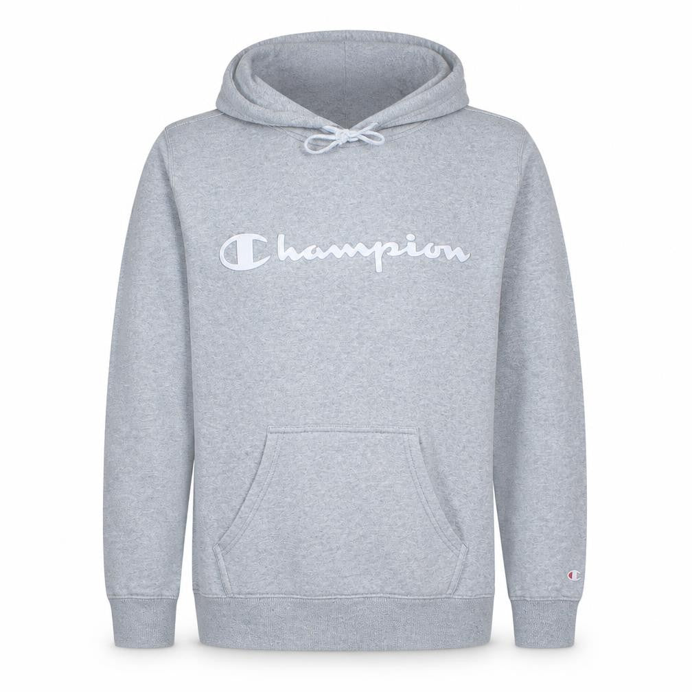 Champion Men's Grey Small Pullover Hoodie with Logo