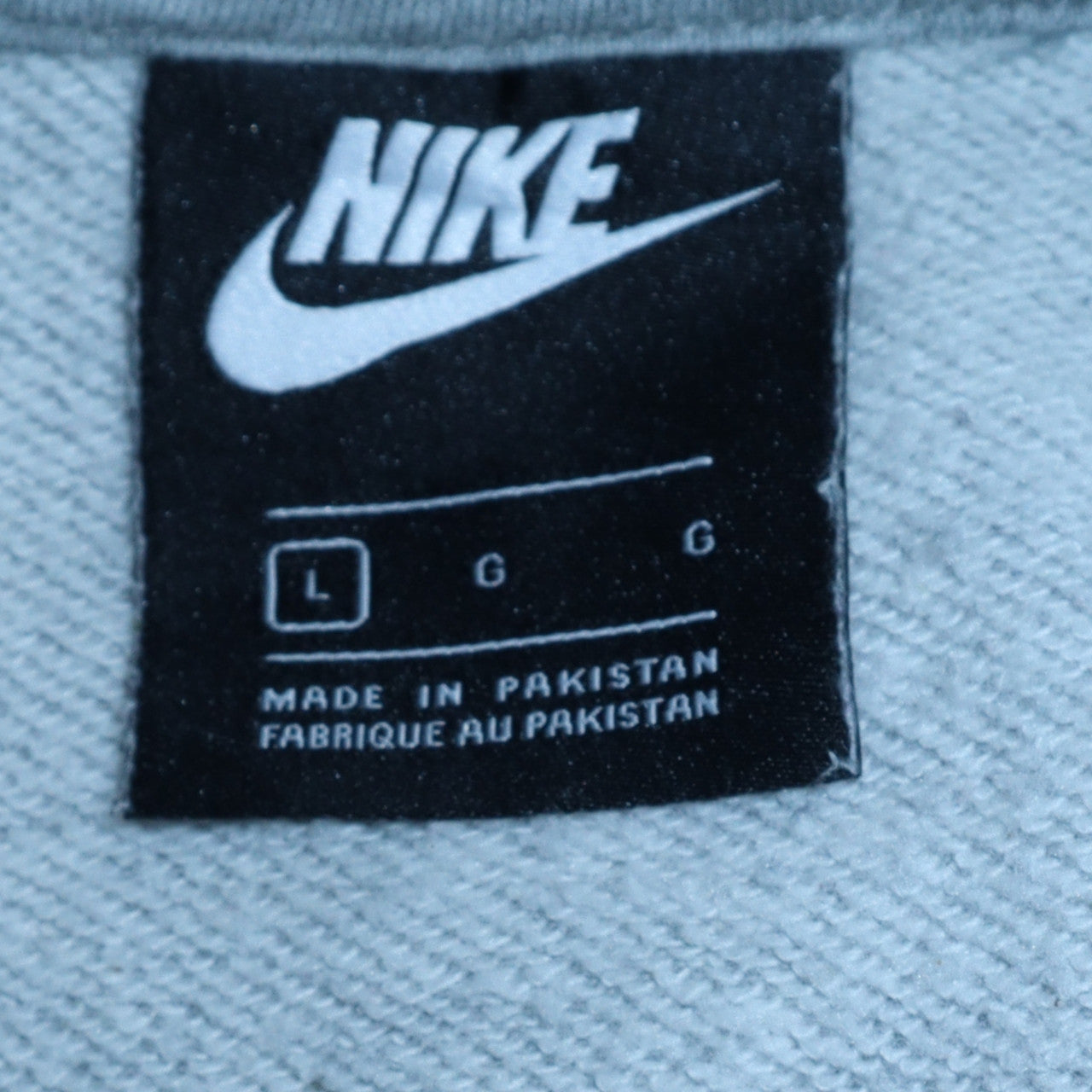 Nike Women Grey Pullover Hoodie L Cotton Blend Logo Casual