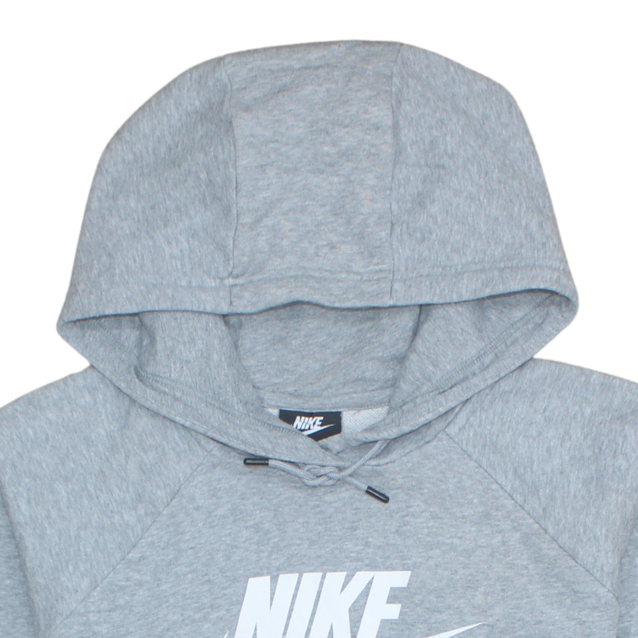 Nike Women Grey Pullover Hoodie L Cotton Blend Logo Casual