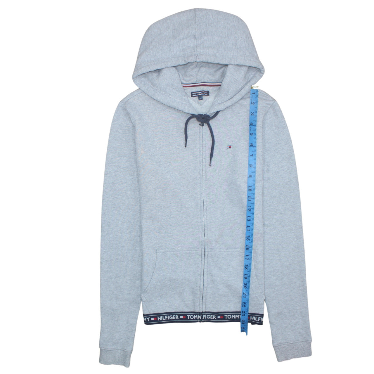 Tommy Hilfiger Men's Grey Full Zip Hoodie Small Regular Fit