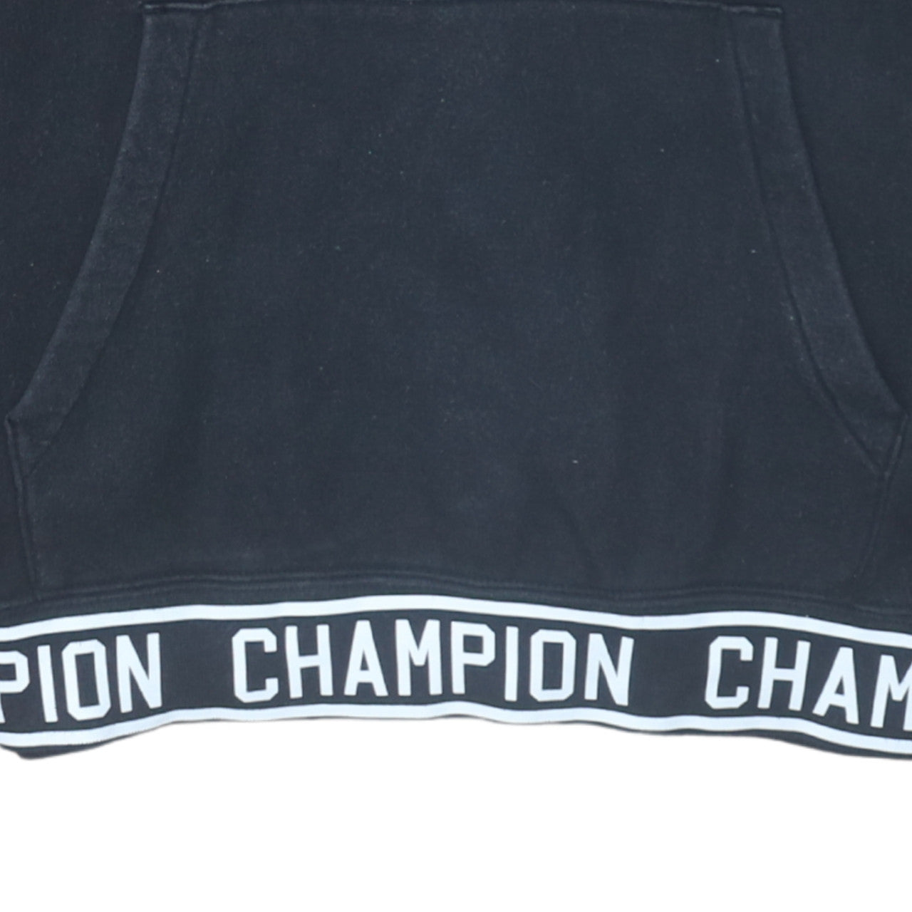 Champion Men's Black Pullover Hoodie Size L Logo Fleece Sweatshirt