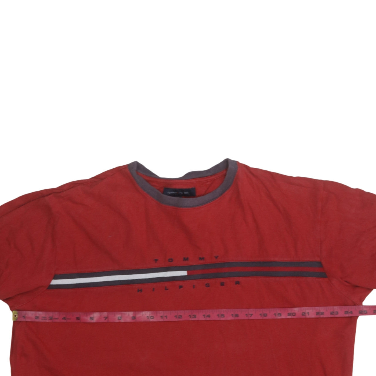 Tommy Hilfiger Men's Red XL Crew Neck Logo T-Shirt