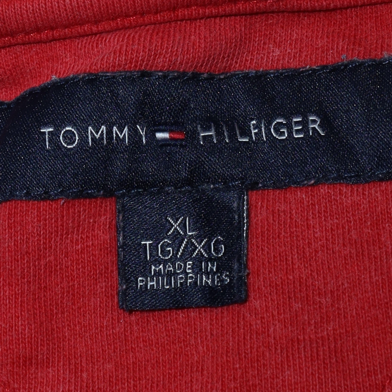 Tommy Hilfiger Men's Red XL Crew Neck Logo T-Shirt