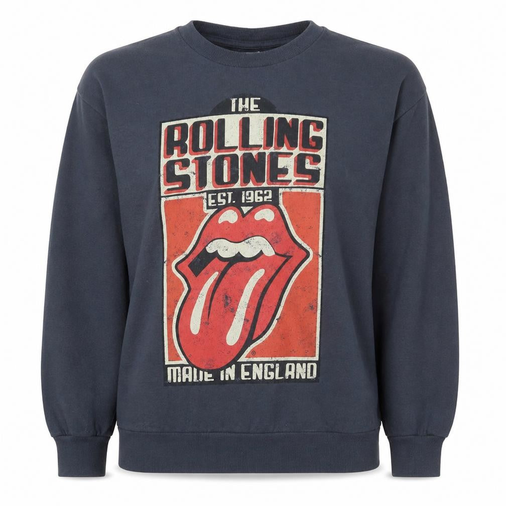 H&M Women’s Blue Rolling Stones Logo Sweatshirt Size L