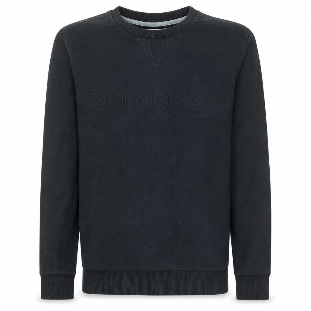 Calvin Klein Jeans Men's Black Regular Fit Cotton Sweatshirt S