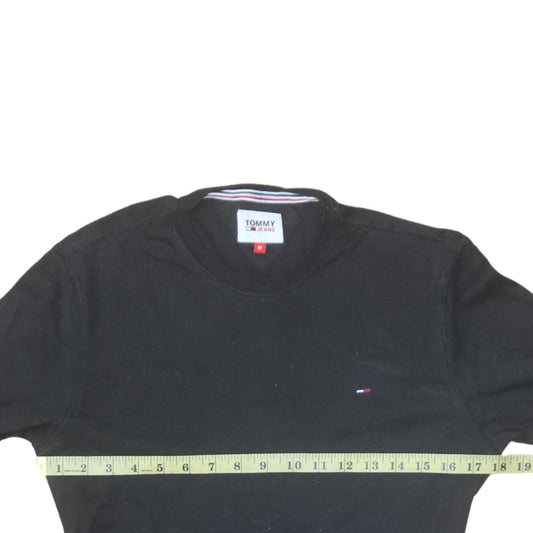 Tommy Jeans Men's Black Long Sleeve Cotton Crew Neck T-Shirt M