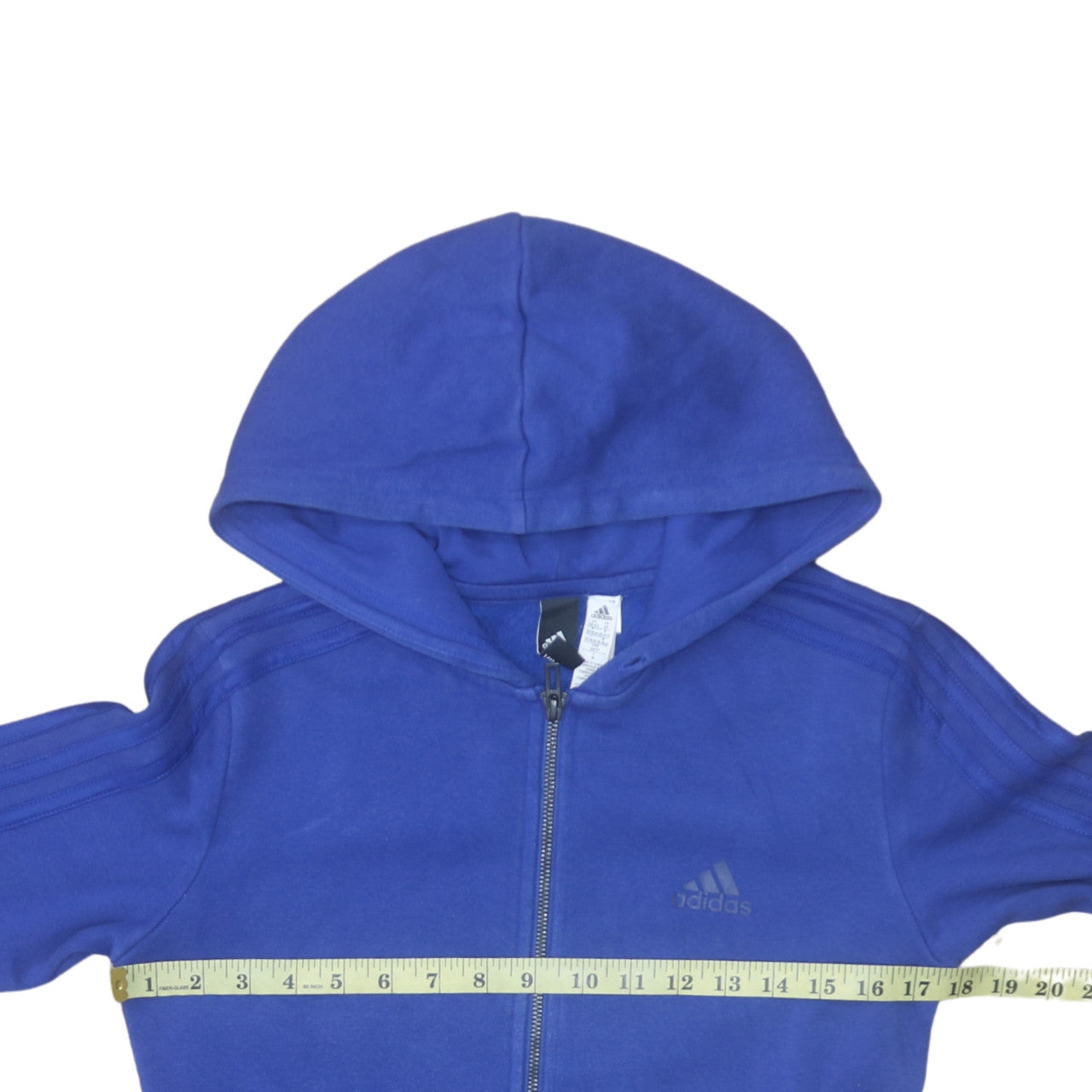 Adidas Womens Blue Full Zip Hooded Sweatshirt XS Relaxed Fit