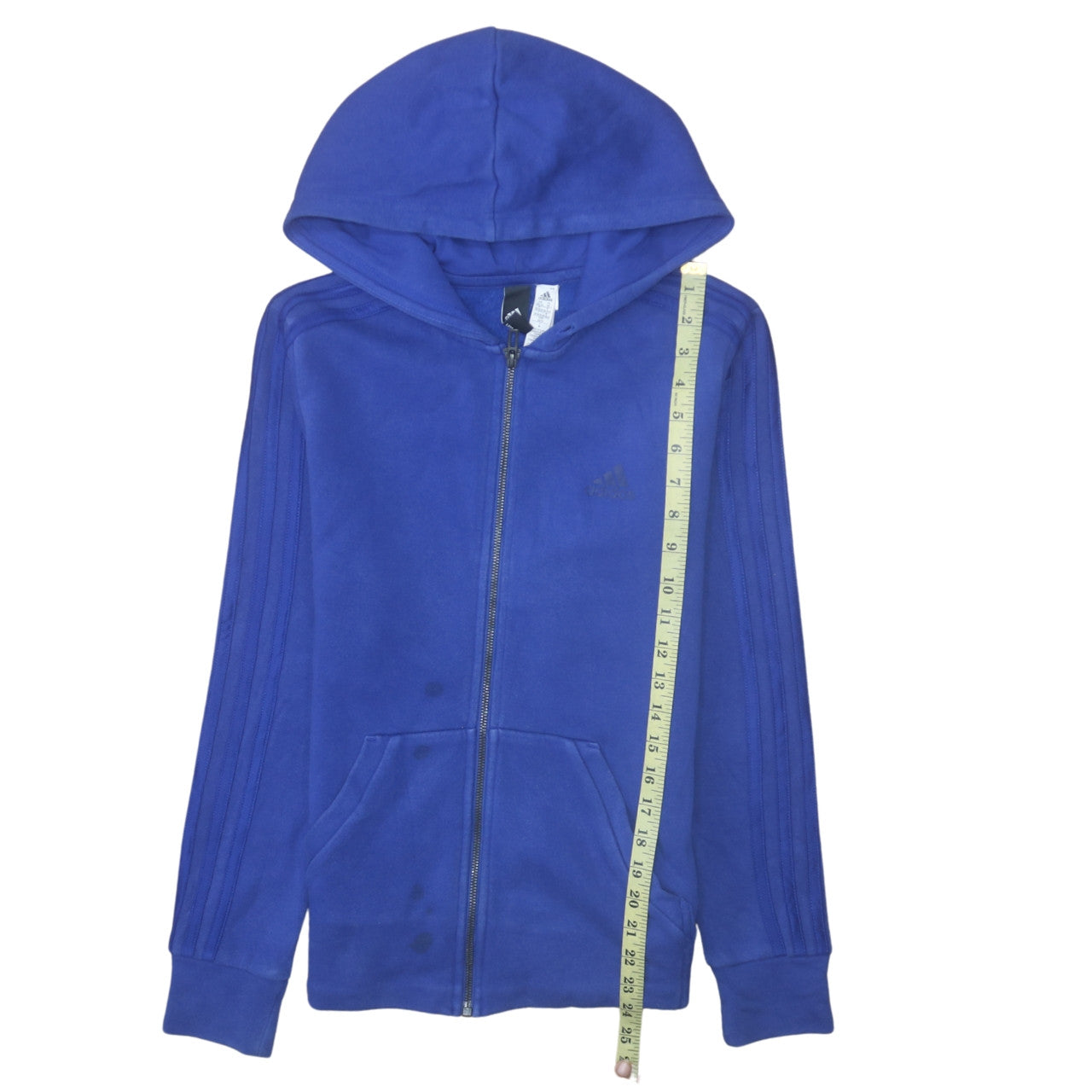 Adidas Womens Blue Full Zip Hooded Sweatshirt XS Relaxed Fit