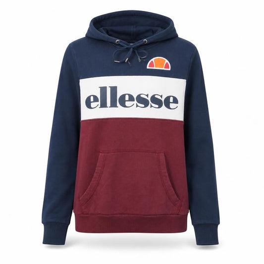 Ellesse Womens Navy Burgundy Colourblock Hoodie Size 10 Pullover