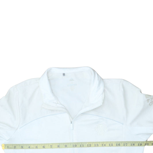 Adidas Men White Full Zip Golf Jacket Size M Lightweight Polyester