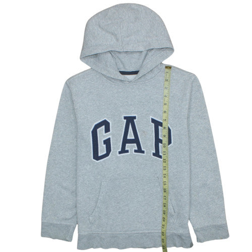 GAP Boys Grey Pullover Hoodie Size 14-16 Years Fleece Logo Sweatshirt