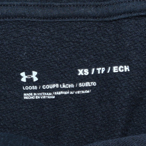 Under Armour Womens Black XS Pullover Hoodie Cotton Blend Loose Fit