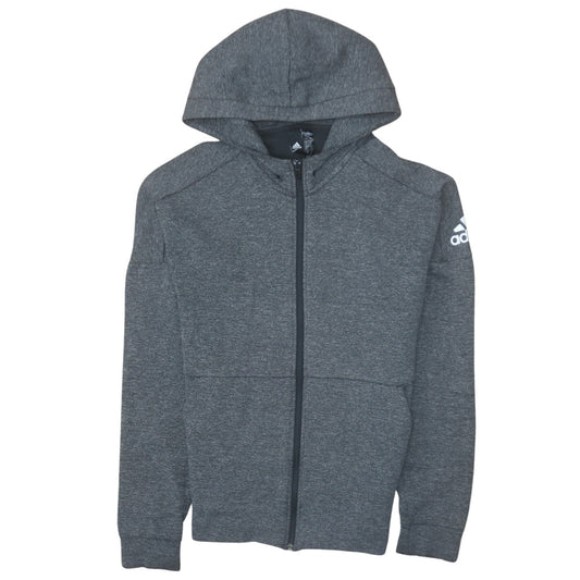 Adidas Men Grey Full Zip Hoodie Small Regular Fit Sportswear