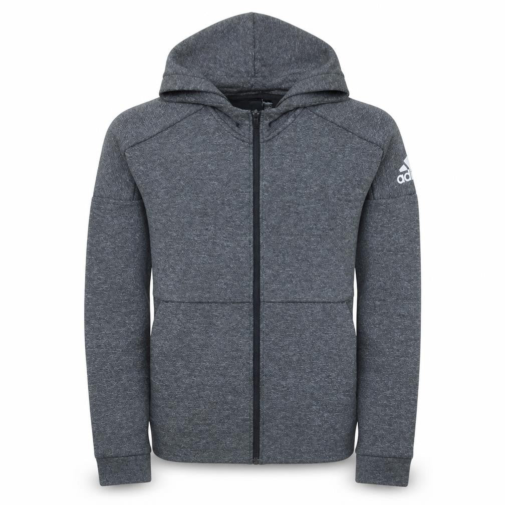 Adidas Men Grey Full Zip Hoodie Small Regular Fit Sportswear