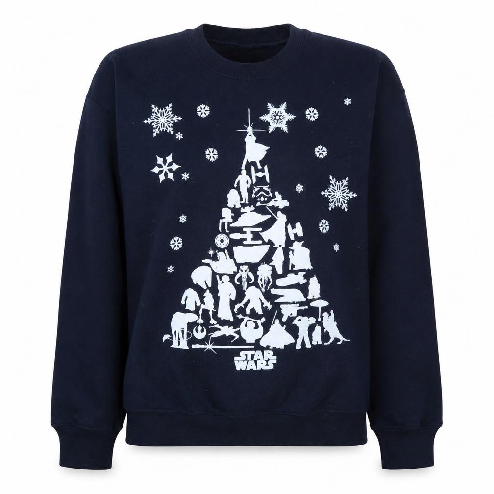 Star Wars Women's Navy Blue Medium Pullover Sweatshirt Christmas Print