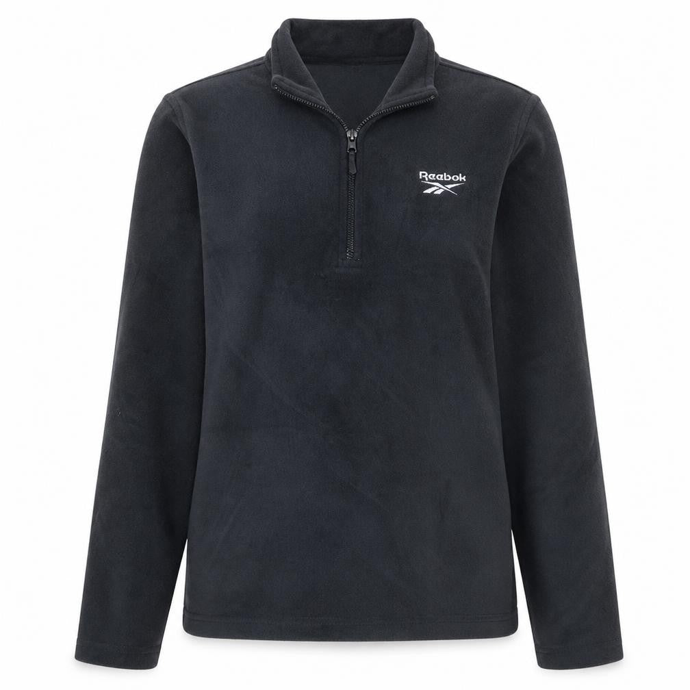 Reebok Women's Black 1/4 Zip Fleece Sweatshirt Size 10 Regular