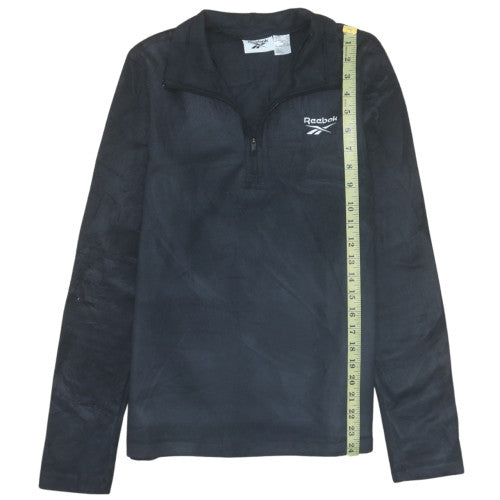 Reebok Women's Black 1/4 Zip Fleece Sweatshirt Size 10 Regular