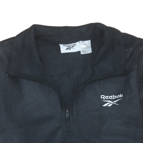 Reebok Women's Black 1/4 Zip Fleece Sweatshirt Size 10 Regular