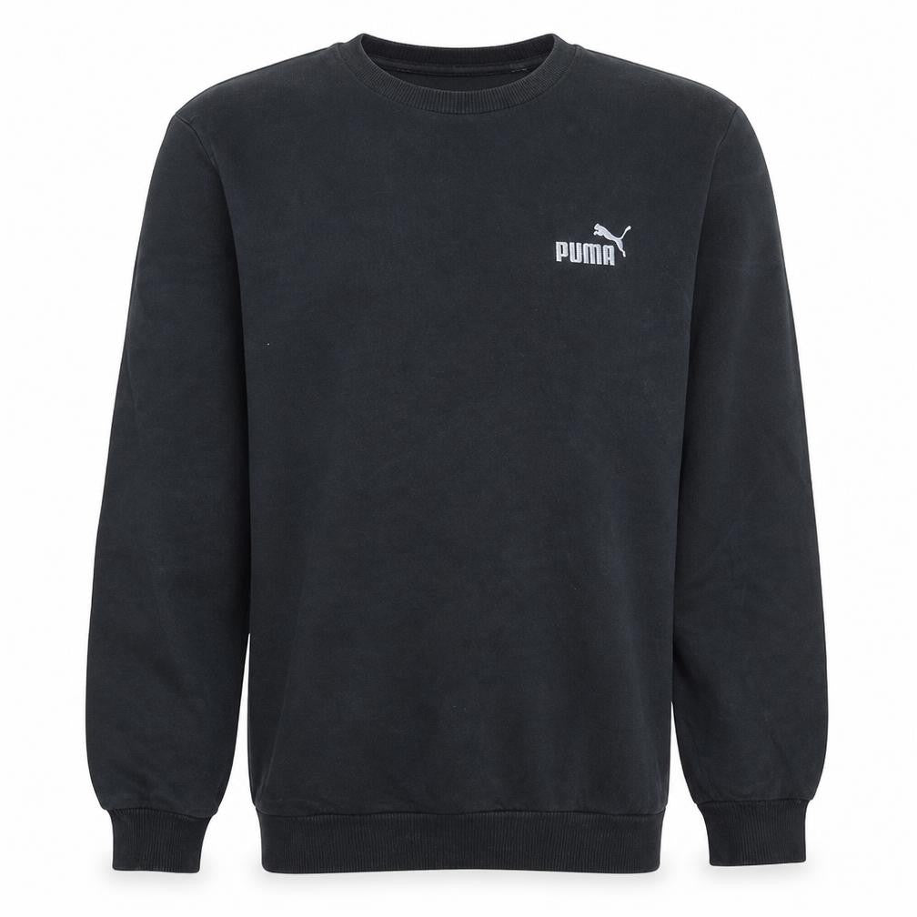 Puma Men's Black Pullover Sweatshirt M Crew Neck Fleece Sportswear