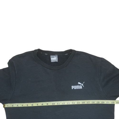 Puma Men's Black Pullover Sweatshirt M Crew Neck Fleece Sportswear