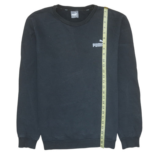 Puma Men's Black Pullover Sweatshirt M Crew Neck Fleece Sportswear