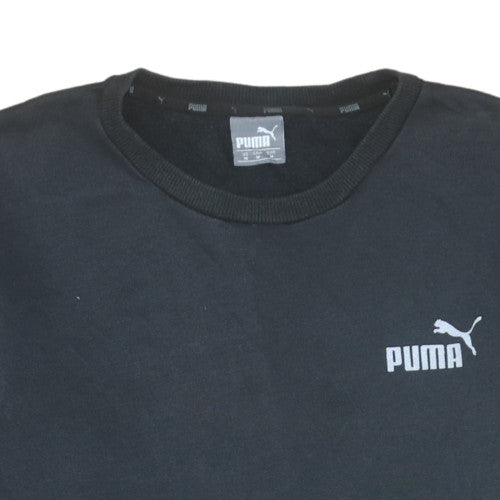 Puma Men's Black Pullover Sweatshirt M Crew Neck Fleece Sportswear