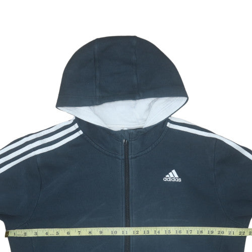 Adidas Men’s Blue Full Zip Hoodie Size M Sports Fleece Jacket