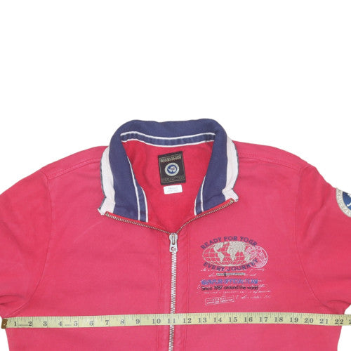 Napapijri Womens Pink XL Full Zip Collared Track Jacket