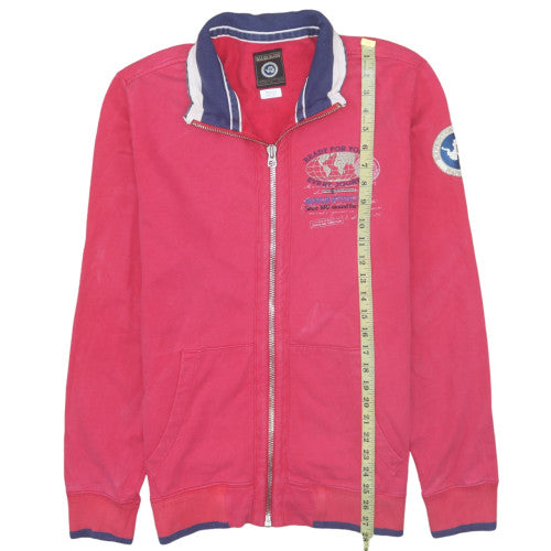 Napapijri Womens Pink XL Full Zip Collared Track Jacket