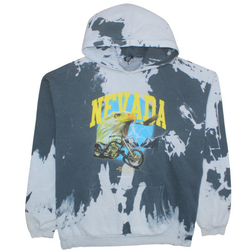 boohooMAN Men's Grey Tie-Dye Nevada Graphic Pullover Hoodie 3XL
