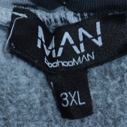 boohooMAN Men's Grey Tie-Dye Nevada Graphic Pullover Hoodie 3XL