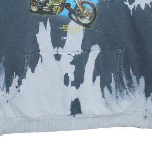 boohooMAN Men's Grey Tie-Dye Nevada Graphic Pullover Hoodie 3XL