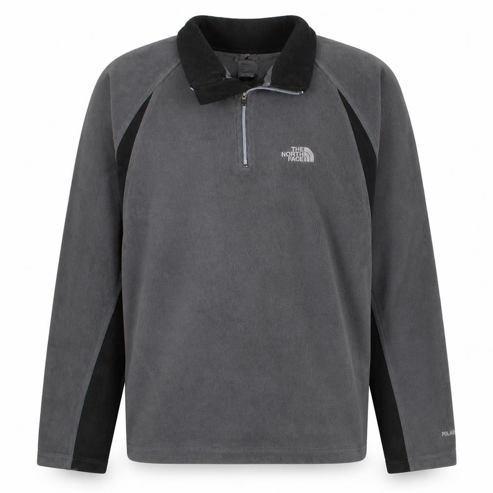 The North Face Men's Grey Fleece 1/4 Zip Pullover Sweatshirt S